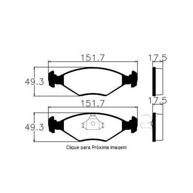 Pastilha Freio Convencional Dianteira  Sistema Teves