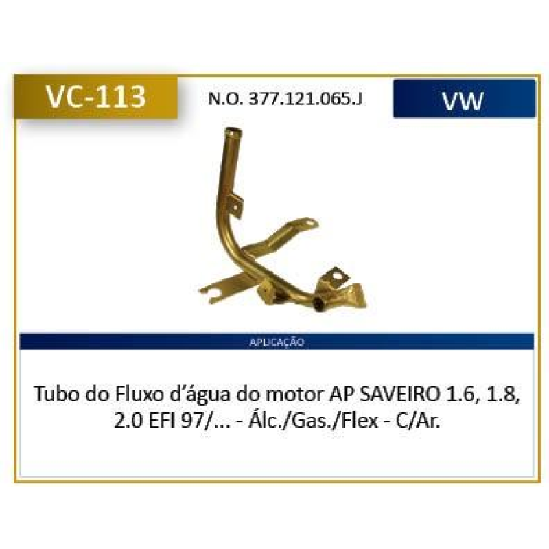 Cano Dagua Vw Gol Ap 98/ Valclei