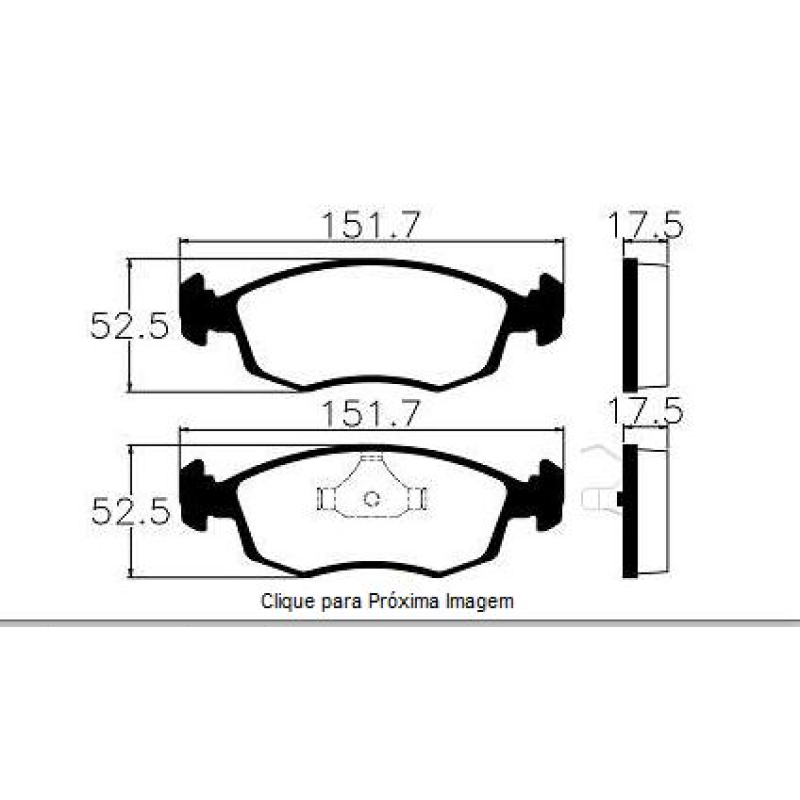 Pastilha Freio Convencional Dianteira - Sistema Teves