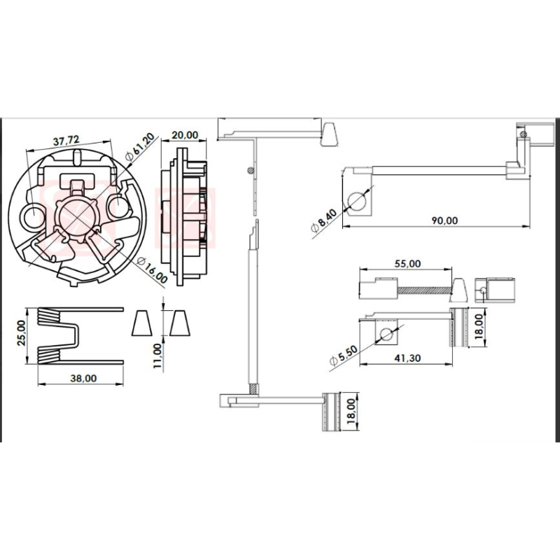 Porta Escova Arranque