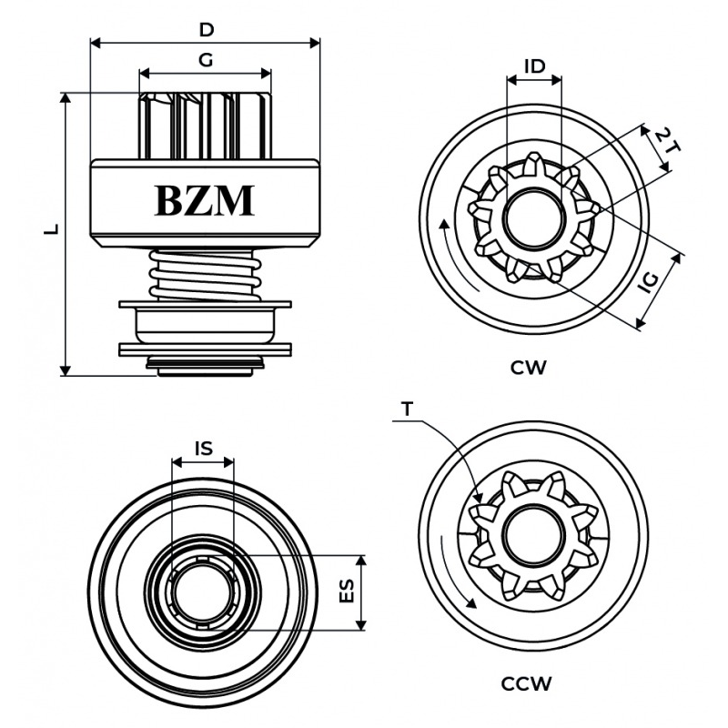 Impulsor De Partida Do Motor De Arranque Bendix