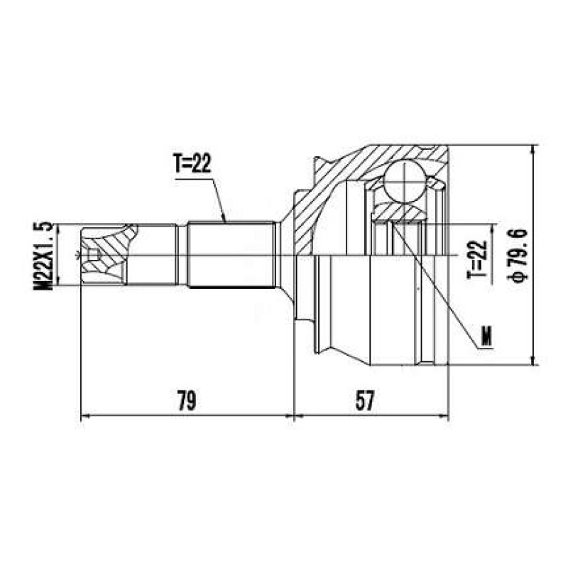 Junta Homocinetica Fixa Lado Roda  Int22/ext22
