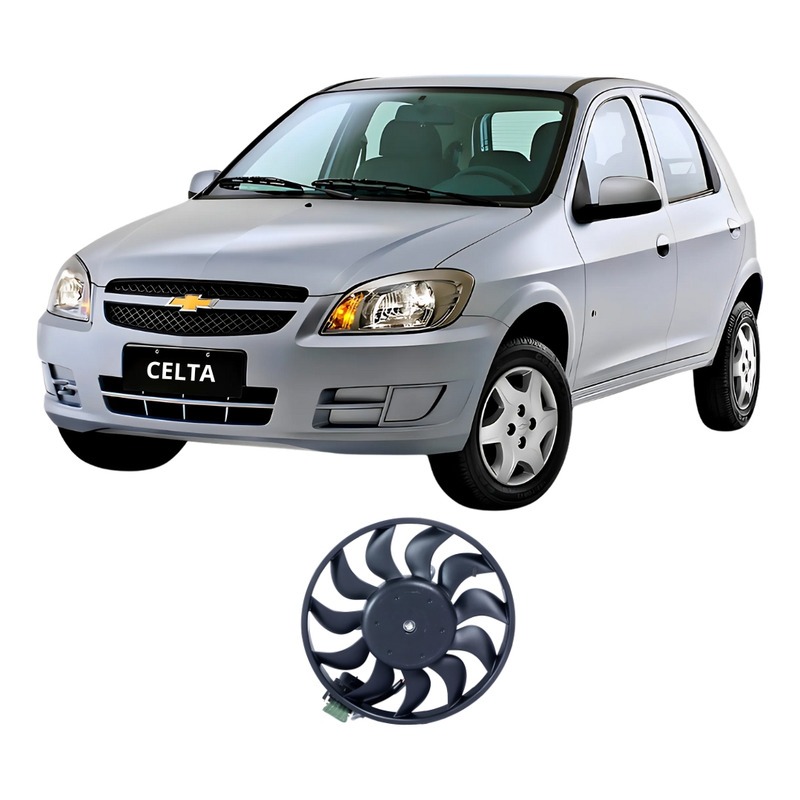Eletroventilador Radiador  Gm Celta 2000/2006 Com Ar Condicionado