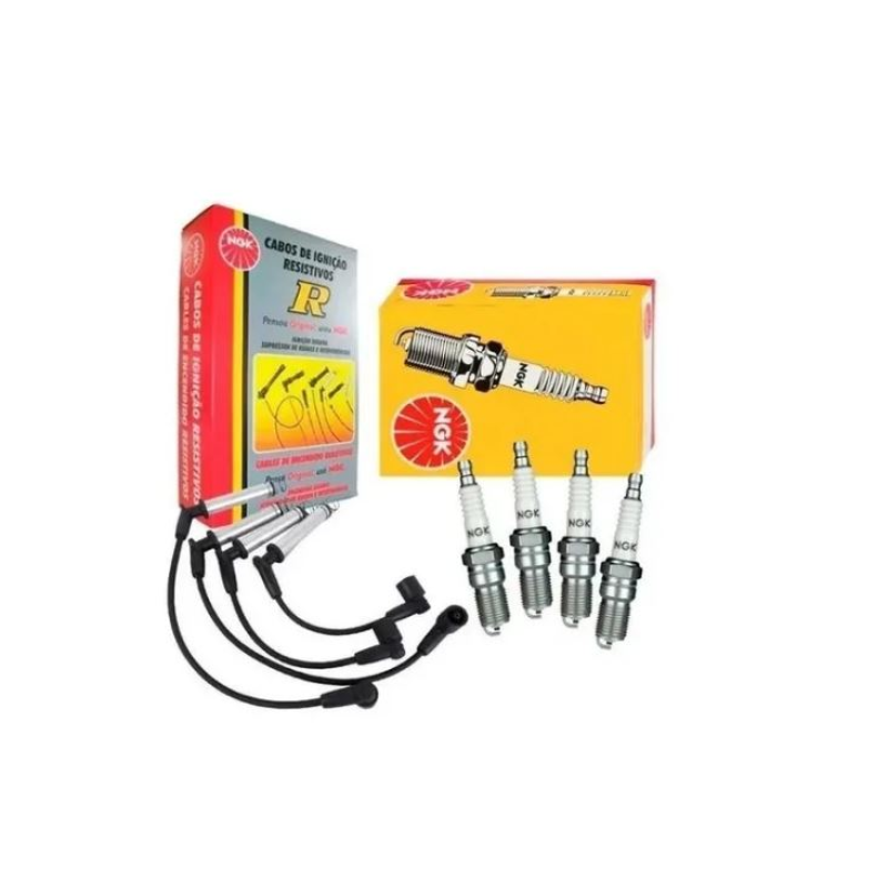 KIT CABO + VELAS NGK CELTA/PRISMA 1.0 8V FLEX 2002/2011