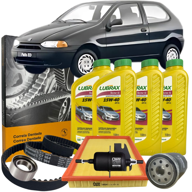 KIT REVISAO FIAT PALIO 1.0 MPI FIASA CORREIA DENTADA LUBRAX