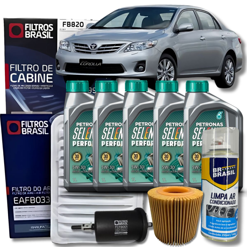 KIT TROCA DE OLEO TOYOTA COROLLA GLI 1.8 16V 2012 EM DIANTE - MLB1833358485