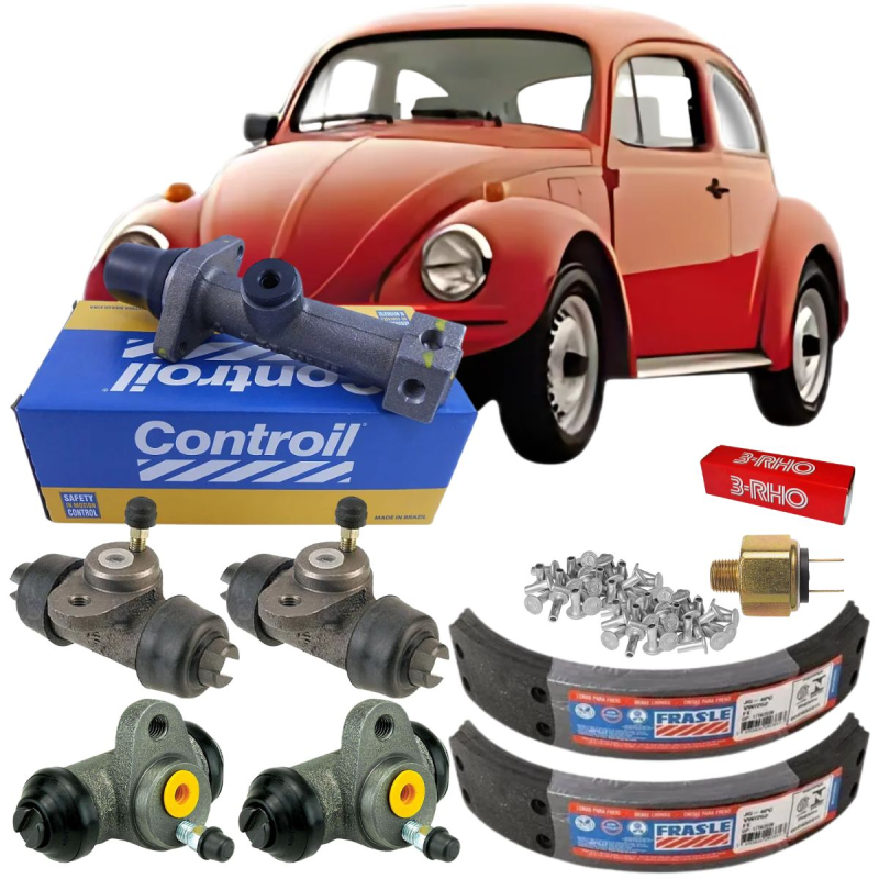 CILINDRO MESTRE BURRINHO LONA INTERRUPTOR FUSCA 4 FUROS