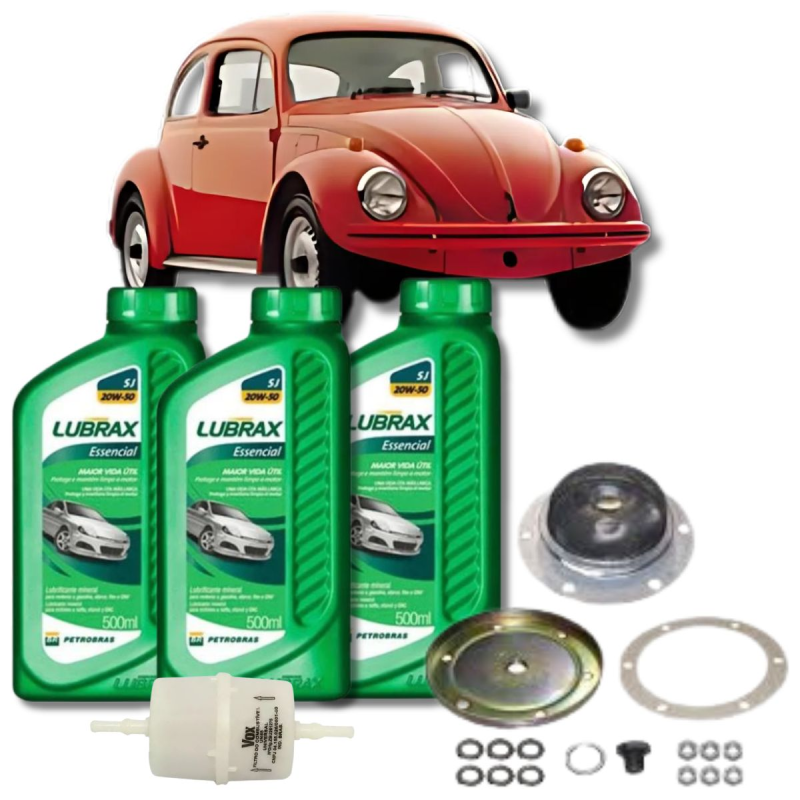 KIT REVISAO FUSCA 1300/1500/1600 CARBURACAO SIMPLES