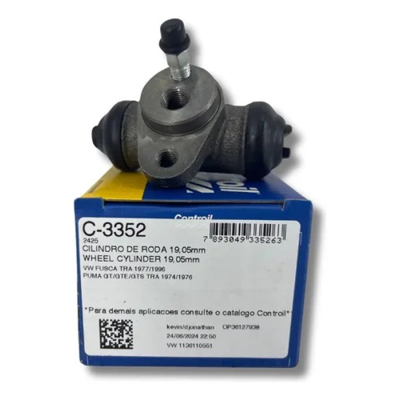 PAR CILINDRO FREIO TRASEIRO FUSCA 1300 1500 1600 4 FUROS