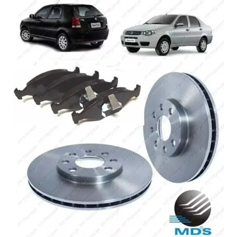KIT DISCO PASTILHA FREIO PALIO 1.0 FIRE VENTILADO