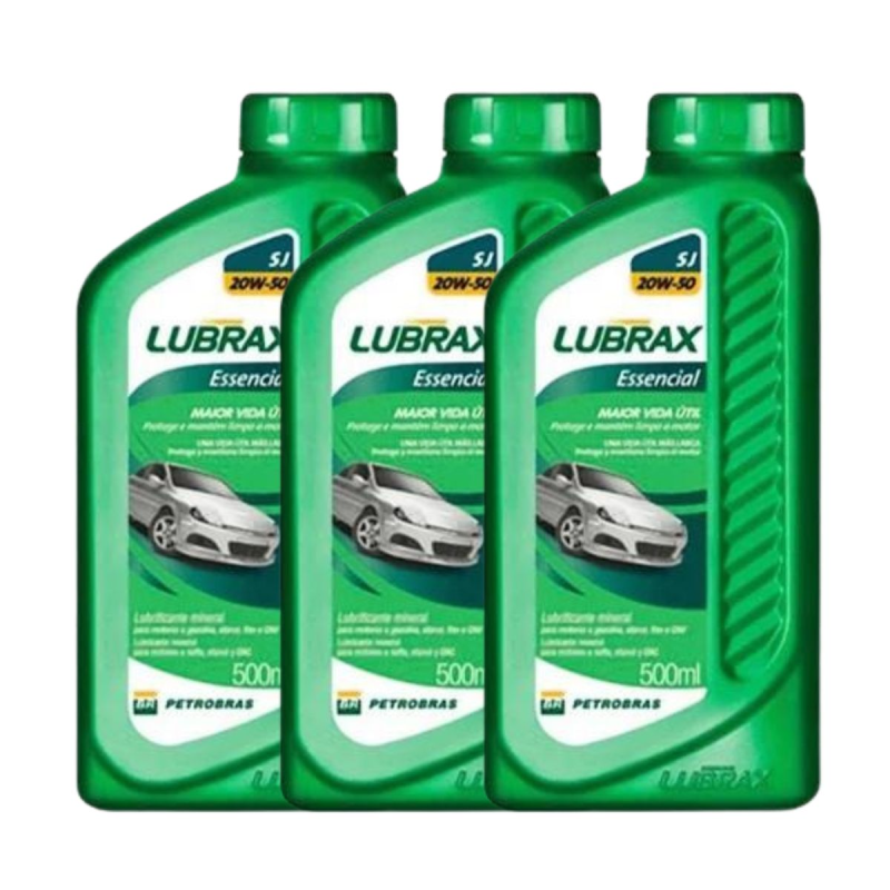 KIT 3L óLEO LUBRIFICANTE MINERAL LUBRAX ESSENCIAL SL 20W50