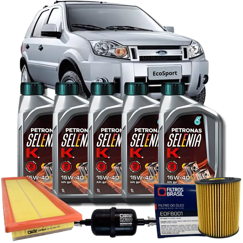 KIT TROCA DE OLEO FORD ECOSPORT 1.6 ZETEC 03 ATE 2012 15W40