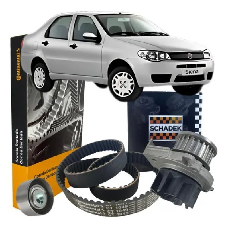 KIT CORREIA DENTADA TENSOR BOMBA DAGUA SIENA FIRE 1.0 8V