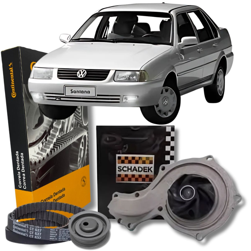KIT CORREIA DENTADA TENSOR BOMBA DAGUA VW SANTANA 1.8/2.0
