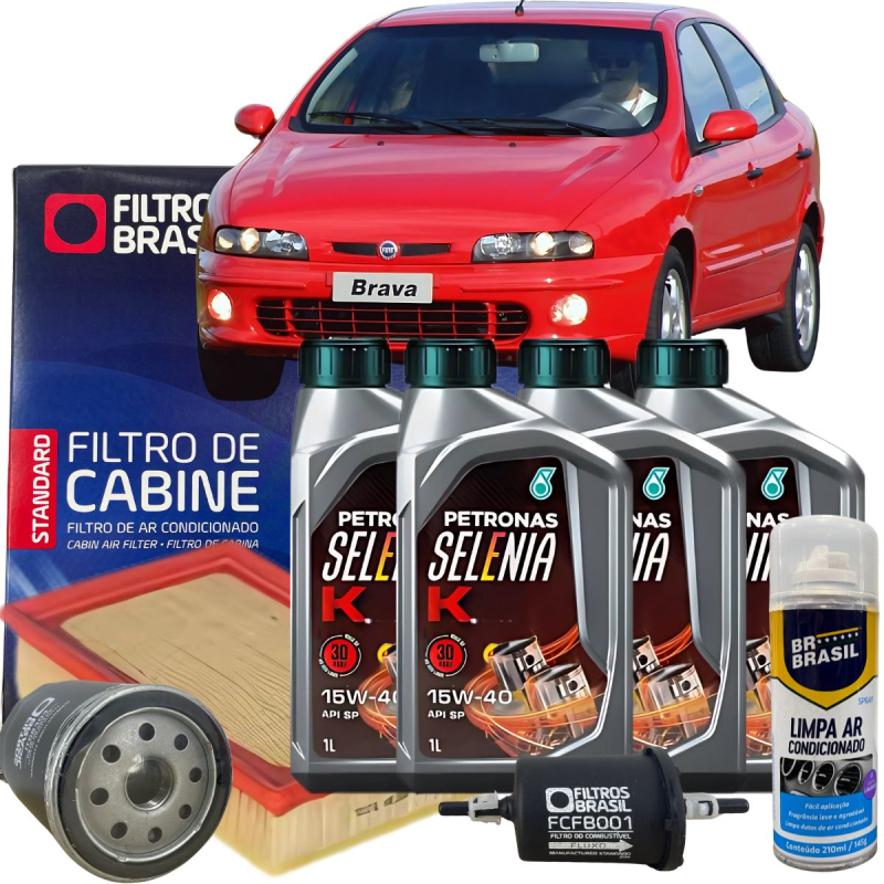 KIT TROCA DE OLEO FIAT BRAVA 1.6 16V SELENIA K 15W40