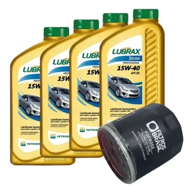 KIT 4 LITROS óLEO LUBRAX TECNO 15W40 SEMI GOL 1.0 8V
