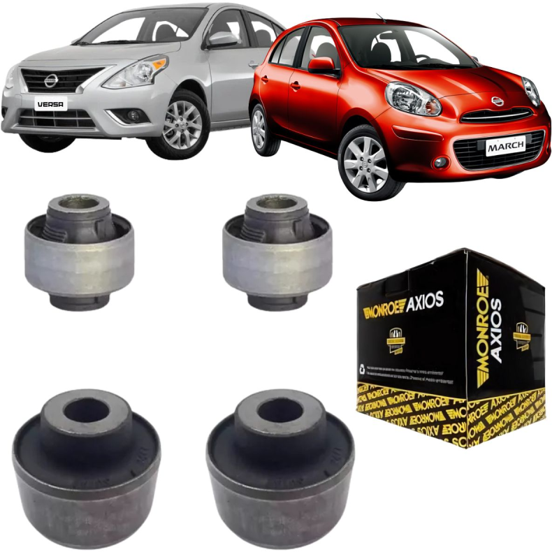 KIT 04 BUCHA DA BANDEJA NISSAN MARCH/ VERSA - ORIGINAL AXIOS