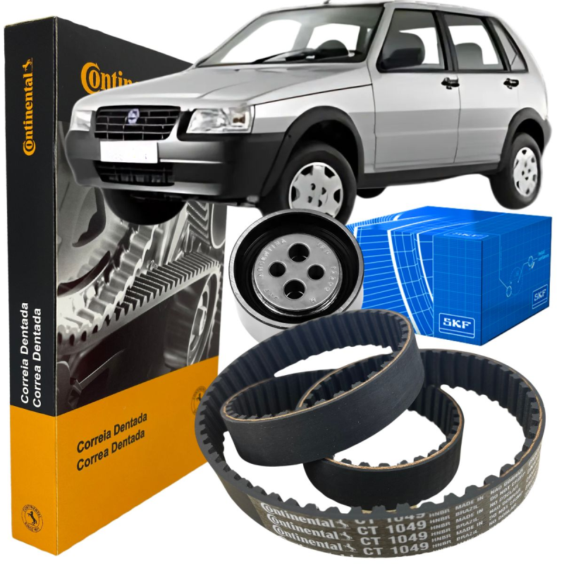 KIT CORREIA DENTADA E TENSOR FIAT UNO FIRE 1.0 8V ATE 2009