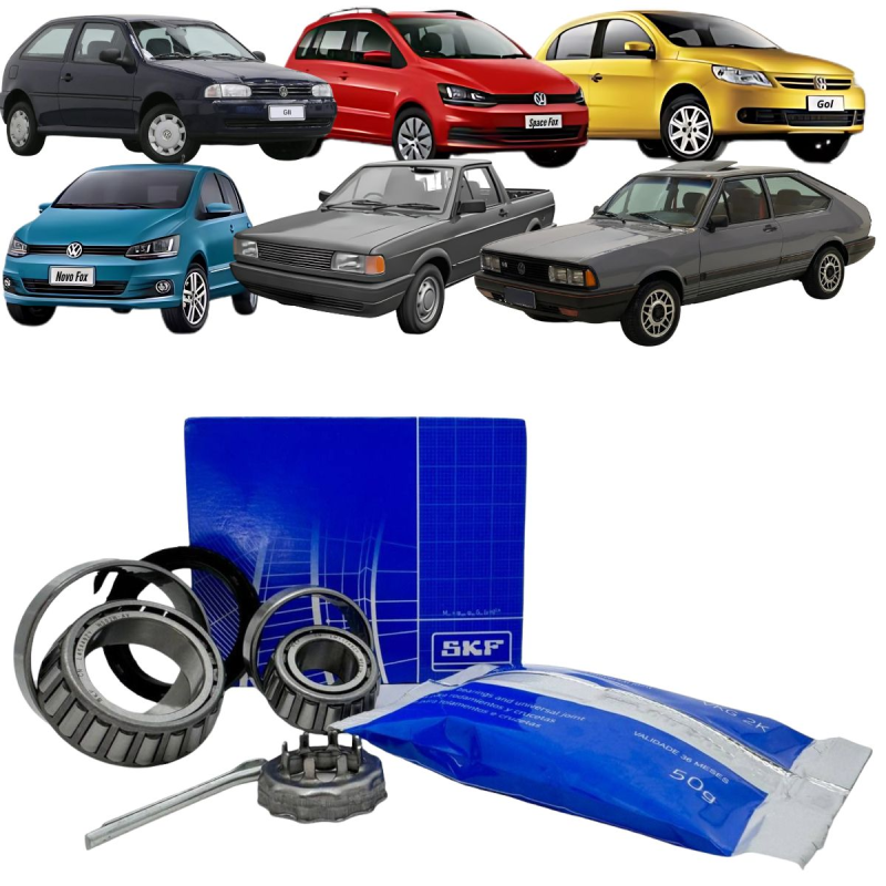 KIT ROLAMENTO CUBO TRASEIRO SEM ABS GOL 2UN