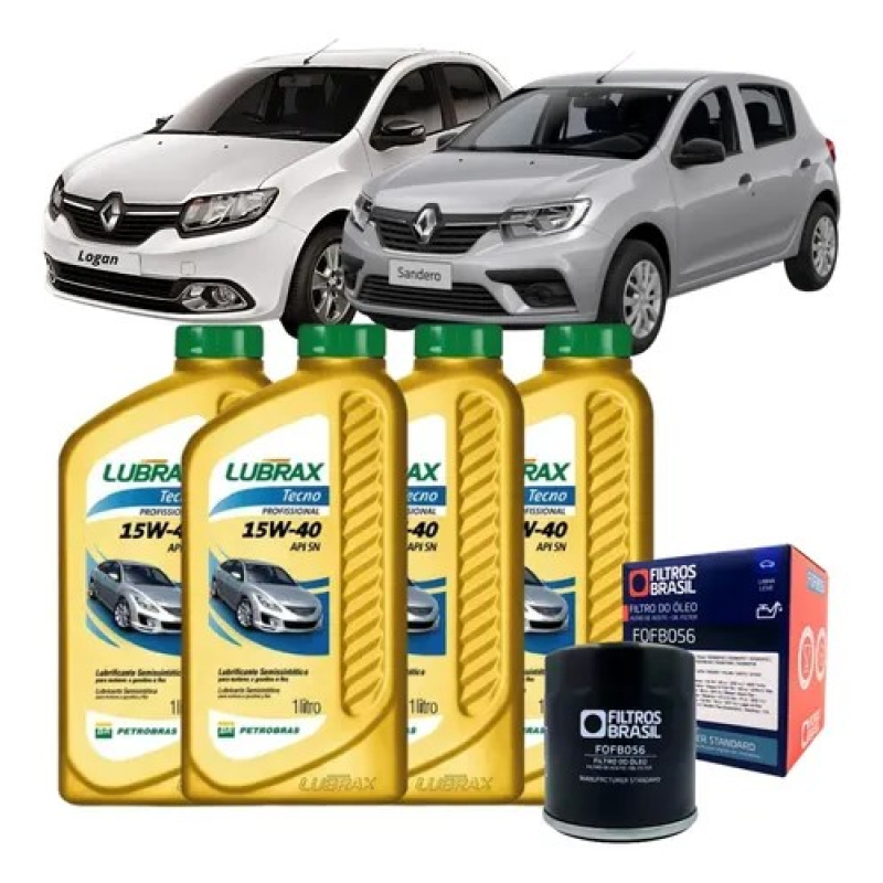 KIT TROCA LUBRAX 10W40 LOGAN/SANDERO 1.0 16V