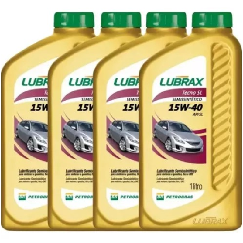 óLEO DE MOTOR LUBRAX SEMISSINTéTICO 15W-40 P/CARROS GASOLINA, ETANOL, FLEX E GNV KIT DE 4 UNIDADES X 1L = 4L