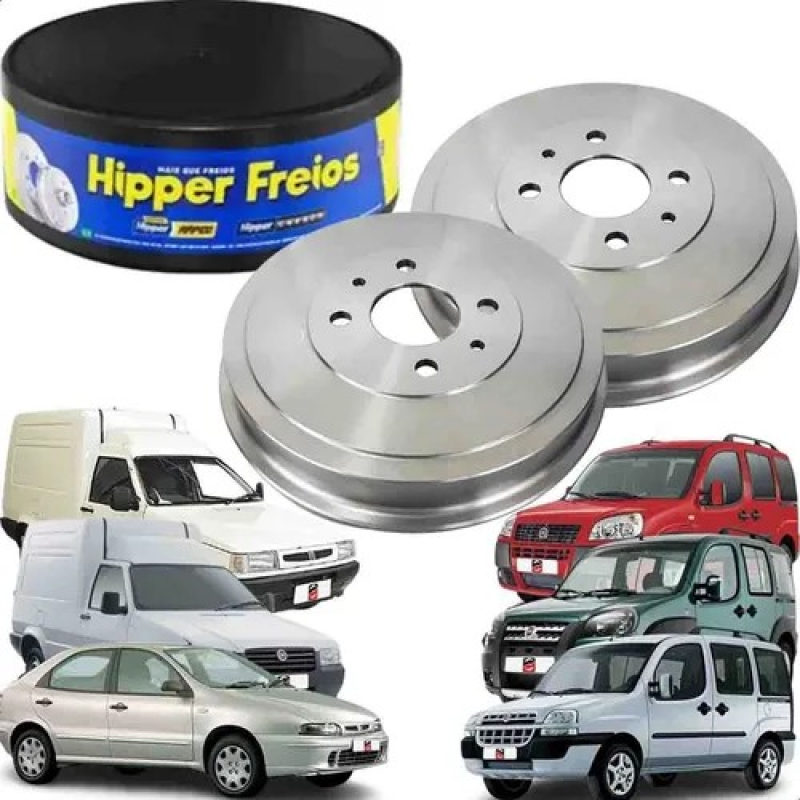 PAR 2 TAMBOR DE FREIO TRASEIRO SEM CUBO BRAVA DOBLO FIORINO.NOVO KIT