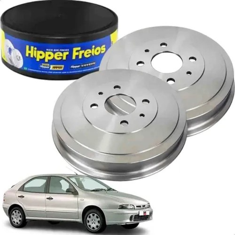 PAR 2 TAMBOR DE FREIO TRASEIRO SEM CUBO BRAVA DOBLO FIORINO.NOVO KIT