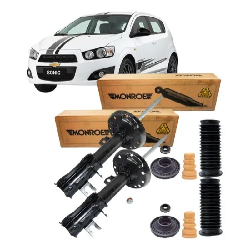 AMORTECEDOR DIANTEIRO MONROE + KIT ONIX COBALT NEW PRISMA