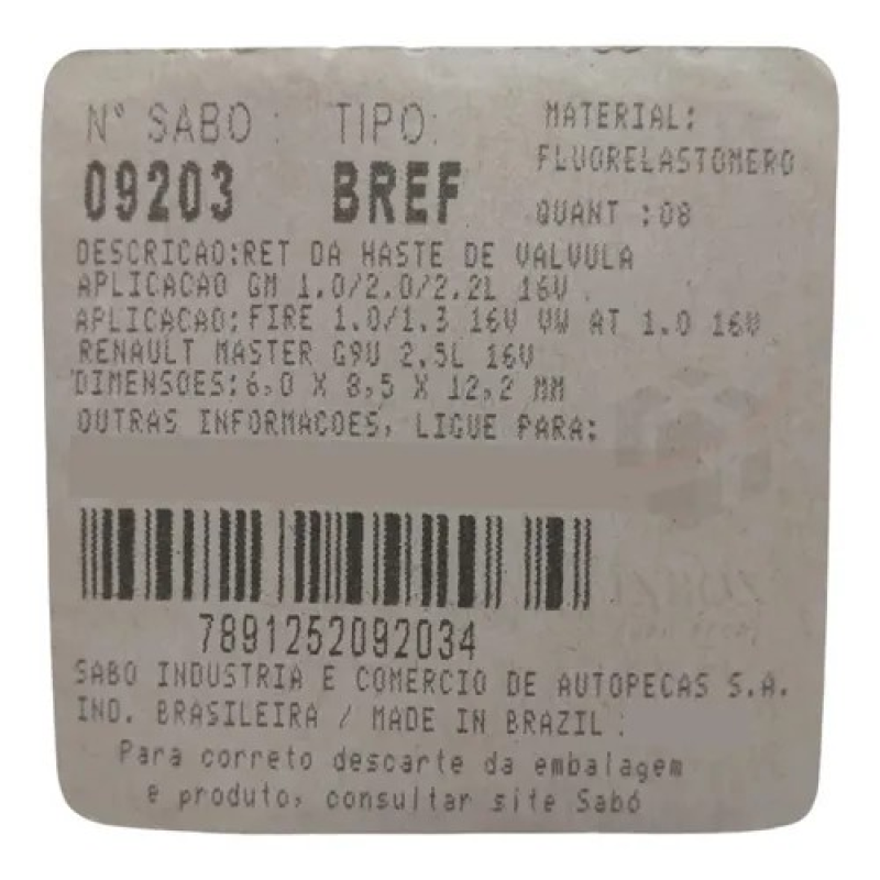 KIT RETENTOR VEDADOR VáLVULA AMAROK 2.0 16V 2010/ SABó