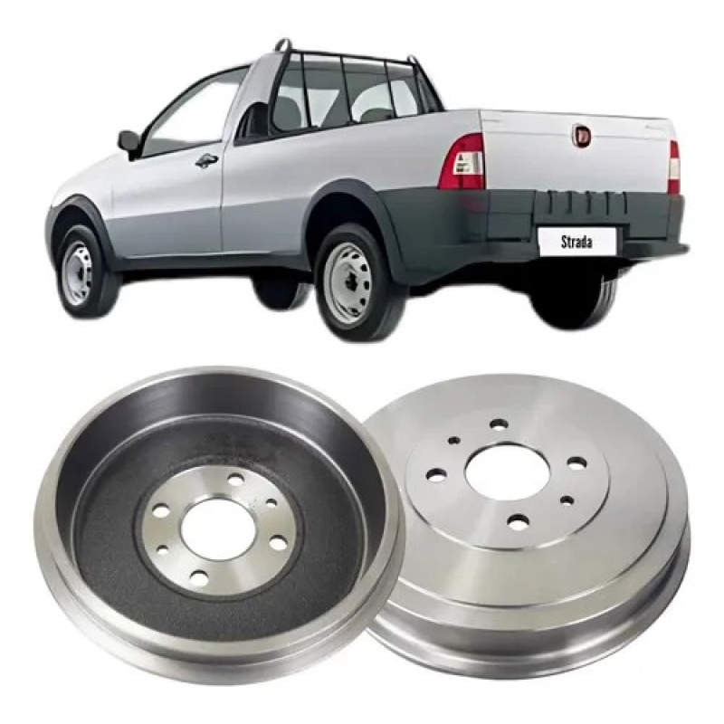 KIT TAMBOR E SAPATA DE FREIO TRASEIRO STRADA ATé 2012
